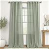 KOUFALL Sage Green Curtains 96 Inches Long for Bedroom Windows,Back Tab Linen Fabric Muted Curtain for Living Room to Match Grey Sofa and Brown Furniture,Rod Pocket,Set of 2 Panels