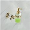 WOLIBEER Dispenser di sapone liquido in cristallo da parete, in oro lucido, con erogatore a pompa, in acciaio inox, da 250 ml