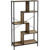 DRW Scaffale da pavimento con 5 ripiani in PB e metallo in naturale e nero