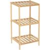 DRW Scaffale da pavimento con 3 ripiani in legno naturale