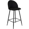 DRW Set 2 sgabelli Alto in metallo e tessuto in nero