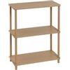 DRW Scaffale con 3 ripiani in MDF e metallo in naturale