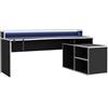 Forte TEZAUR Scrivanie per computer, in legno, bianco/nero, L x A x P: 200 x 91,1 x 125,4 cm