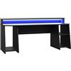 FORTE Tezaur Scrivania da gaming, in legno derivato, nero opaco, (L x A x P) 200 x 91,1 x 72 cm