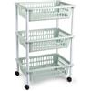 DRW Verdulero Carrello Cucina 3 cestini PVC Verde 40x30x61.5 cm