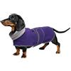 Geyecete -Invernale Cappotto per cane bassotti, con fodera in pile caldo, abbigliamento da esterni in pile polare per cani, con Foro per Imbracatura,Giacca per cani piccola y media-viola-XS