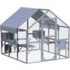Wiltec Recinto per gatti da esterno 210 x 187 x 187 cm, recinzione antifuga in legno con telo di copertura impermeabile per il tetto, diversi livelli, per giardino, balcone, terrazzo
