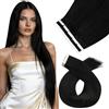 Moresoo Extension Capelli Veri Biadesivo Nero Spento 60 cm Remy Extension Invisibili Facili da Indossare Extension Biadesive Capelli Veri Shatush 25g #1B