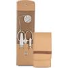 Nippes Solingen, set per manicure, 3 pezzi, in vera pelle bovina con bottone automatico, Nippes Premium Line, beige