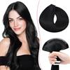 SEGO Pro Extension Biadesive Capelli Veri 10pz 35cm #1 Jet Nero Capelli Umani Remy Extension Capelli Veri Biadesivo Tape in Hair Extension (10g)