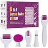 QEEROYO Derma Roller, 6 in 1 Derma Roller Kit, con 0.5/1/1.5mm Micro-Ago Roller, Microneedle Rullo Viso Aghi per Antietà e Smagliature, Microaghi Viso Set di Strumenti di Bellezza, Cura della Pelle Donna