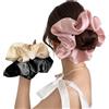 WUBAYI Confezione da 3 elastici in seta da donna, elastici per capelli con elastico delicato (champagne, nero, rosa), set di elastici per capelli di gelso previene l'effetto crespo e la rottura