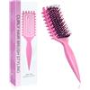 Zikenis Spazzola Capelli Ricci Unisex, Bounce Curl Spazzola con Manico Ergonomico, Curly Hair Brush per Pettinare e Modellare, Riduce Trazione e Separazione, per Acconciature Ricci Alla Moda (Rosa)