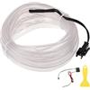 A ABSOPRO 4m Cavo EL Wire LED Stringa di illuminazione Glow per Illuminazione Interna Auto Striscia Flessibile Luce Neon per Decorazione Auto Cablaggio Driver(12v) Bianco