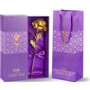 SIENOC Rosa Regalo Fiore 24K Oro con confezione regalo regalo, Migliore Regalo per Valentino, Festa della Mama, Festa della Donna, Anniversario, Regalo di Compleanno, Regalo per gli Amanti, Fidanzata, Madre (Pacchetto Viola)