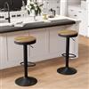 YOUNIKE Sgabello da Bar in Legno Set di 2, Altezza Regolabile e Girevole a 360 ° con Poggiapiedi, Seggiolone per Bar, Cucina, Bancone, Montaggio Facile, Nero
