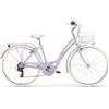 Tecnobike Shop Bicicletta Cruiser MBM Primavera Donna Ruota 28 Cambio 6 Velocità (Lavanda)