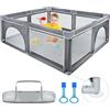 Kidsbuddy Box Bambini 127x127 cm,Recinto Neonato con Rete Traspirante,Facile da Montare e da Pulire-Senza Tappetino,Centro Attività per Bambini,Box Neonato,Parco Giochi per Bambini Interno ed Esterno
