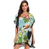 Vnurnrn Uccello Floreale Pappagallo Tucano Copricostumi da Bagno Donna Abito Bikini Cover Up Beachware per Spiaggia Estate Costumi Interi da Bagno