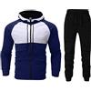 Generico Tute da Uomo Autunno e Inverno Giacca con Cappuccio Completi 2 Pezzi Felpe e Pantaloni Elegante Completini Tuta Ginnastica Cardigan Zip Maniche Lunghe Sportiva Completo Uomo Running Taglie Forti