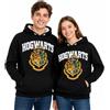 GWCC Felpa con cappuccio unisex per bambini di Harry Potter Hogwarts, con stemma ufficiale di Hogwarts, stampa a sbuffo in rilievo e dettaglio sulle maniche, età da 1 a 13 anni, colore nero, Nero , 3-4