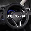 GIANT PANDA Coprivolante in pelle PU compatibile con volanti rotondi Toyota,Diamante trapuntato nero