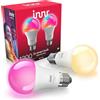 innr Lampadina Smart E27, Zigbee, Funziona con Hue* e Alexa (Bridge Richiesto), Lampadine LED Luce Bianca e Colorata, Lampada RGB, Dimmerabile, 50% di luminosità in più, 1210 lumen - 2 pezzi