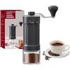 LunarFiery - Macinacaffè manuale con fresa conica in ceramica, 40 livelli di macinatura regolabili, macinacaffè portatile da 320g con manovella manuale per caffè in grani per casa, campeggio, ufficio