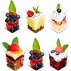 KAHEIGN 60 Pezzi Mini Tazze da Dessert, 90ml Tazze da Dessert Quadrate Inclinate in Plastica Tazza Trasparente per Antipasto Semifreddo Ciotola da Portata Riutilizzabile per Mousse Budino (4,8 x 7cm)