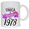 thedifferent Tazza Colazione Latte thè Mug Relax con grafica - Unica e favolosa dal 1978 anno di nascita - idea regalo Compleanno Natale Mamma Amica Sorella Nonna Zia