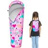 MHJY Sacco a Pelo Bambini Mummia - Ideale per Campeggio Sacco a Pelo Invernale ed Estivo (3 Stagioni) per Ragazzi e Ragazze - Leggero 1,1 kg, Lunghezza 178 cm