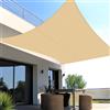 SUNNY GUARD Vela ombreggiante Impermeabile 4x6m Tenda a Vela Rettangolare,Tenda da Sole per Esterno Protezione Raggi UV per Giardino Esterno terrazza, Sabbia