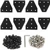 Yeebyee Piastra per staffa angolare 2020 a forma di T 5 fori 90 gradi piastra di giunzione esterna con viti M5x8mm e dadi a T per profilo di estrusione in alluminio serie 20x20mm
