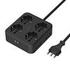 TESSAN Ciabatta Multipresa con USB C, Multiprese Elettriche con 4 Presa Italiano e 4 Schuko, Presa Multipla con Prolunga 2 Metri, Ciabatta Elettrica con Interruttore per Casa, Ufficio, Nero