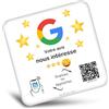 TARAFFICE - Piastra NFC Recensioni Google | Compatibile con iPhone e Android | Per i negozi, le imprese, i negozi, i ristoranti | 10x10cm (bianco)