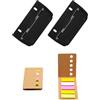 TPZORJX 2 pezzi di mini perforazione tascabile con 2 pezzi di adesivi, mini perforazione tascabile per rilegatura di etichette, perforazione di file, perforazione per scuole, uffici e case(nero)