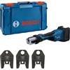 Bosch Professional 18V System Pressatrice a batteria GPT 18V-32 (32 kN potenza, raccordi plastica fino a 110 mm, raccordi metallo fino a 54 mm, incl. ganascia pressatrice RFz12, RFz16, RFz20, XL-BOXX)