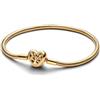 PANDORA Moments 563516C01-16 - Braccialetto a forma di albero genealogico, in argento sterling con lega di metallo dorata, compatibile Moments Charms, dimensioni: 16 cm, 16 cm, Argento sterling,