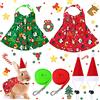 Frienda 4 vestiti natalizi per porcellini d'India con cappello di Babbo Natale, costume da porcellino d'India, per conigli, criceti, furetti, cincillà