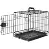 Amazon Basics - Gabbia per Cani Resistente e Pieghevole in Filo Metallico con Vassoio, Porta Singola, 46 x 32 x 38 cm, Nera
