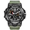 SMAEL - Orologio da polso da uomo, sportivo, con doppio movimento al quarzo, con display analogico e digitale, da uomo Lyndee