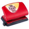 SAX PhotoPunch, rosso, per 15 fogli, perfetto come regalo, personalizzabile, binario d'appoggio regolabile e indeformabile, con vaschetta di raccolta
