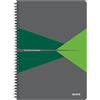 Leitz Office Quaderno quadretti A4, copertina in cartone,rilegatura a spirale, apertura a 360 gradi, 180 pagine/90 fogli, carta certificata FSC (80 g/m²), per ufficio e scuola,Verde, 46471055