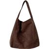 HiTotes - Borsa tote hobo donna, in pelle scamosciata, grande, borsa a spalla autunnale da ufficio, Caff, 40cm
