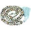 Generic Fukugems 108 mala tibetano collana per donne uomo, mala bracciale buddista, meditazione mala, African turquoise yoga mala