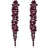 EVER FAITH Cristalli austriaci Art Deco Statement Orecchini, Banchetto Prom Long Chandelier Orecchini pendenti per Donna Viola Nero-fondo
