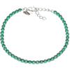 Louis Ciocchetti dal 1887 Bracciale Tennis Verde Acciaio con Zirconi 5A da 3mm, Gioiello Elegante per Donna uomo, misura regolabile 16+4cm, anallergico, Idea Regalo