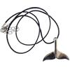 Miniblings Tail Fluke 45 cm Catena Collana Ciondolo in Pelle Wal Balena Delfino - Silver Chain Link - Gioielli Fatto a Mano