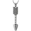 COOLSTEELANDBEYOND Acciaio Inossidabile Freccia Ciondolo, Collana con Pendente da Uomo Donna, Palla Catena 75CM, Cool Punk Rock Biker
