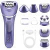 Strixorn Set di epilatore 7 in 1 per donne, epilatore senza fili a umido e a secco con luce LED, epilatore per viso e corpo, impermeabile IPX7, autonomia 90 min